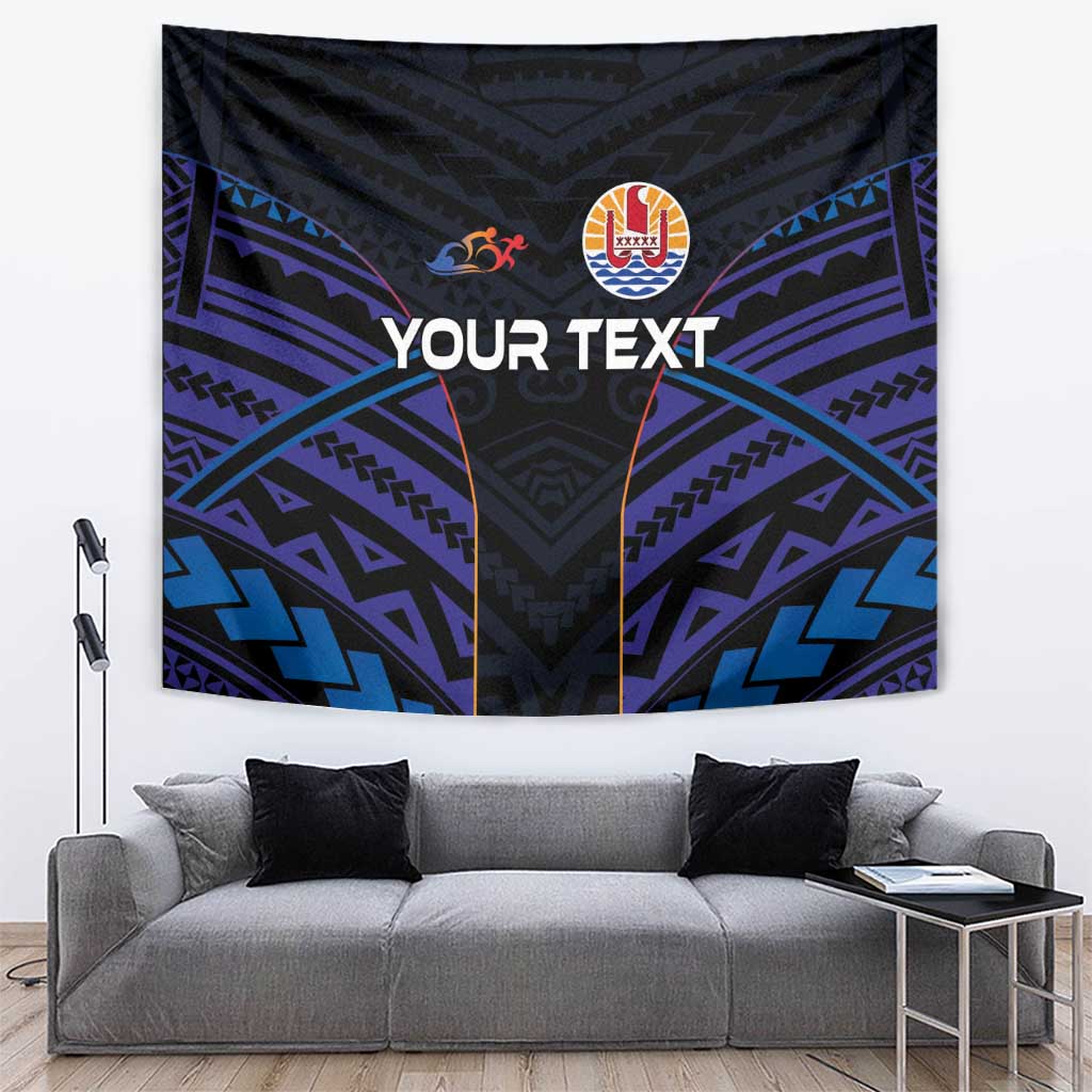 Personalised Tahiti Triathlon Polynesian Pattern Tapestry