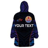 Personalised Tahiti Triathlon Polynesian Pattern Wearable Blanket Hoodie LT03 - Polynesian Pride