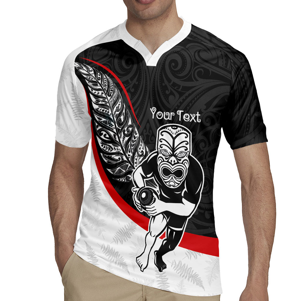 Personalised Aotearoa Lawn Bowls Rugby Jersey Maori Warrior and Silver Fern Sporty Style LT03 - Polynesian Pride