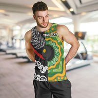 Personalised Aotearoa and Australia Lawn Bowls Men Tank Top Maori Fern and Aboriginal Pattern LT03 Multicolor - Polynesian Pride