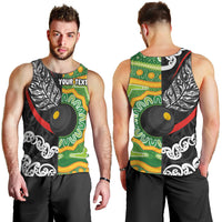 Personalised Aotearoa and Australia Lawn Bowls Men Tank Top Maori Fern and Aboriginal Pattern LT03 - Polynesian Pride