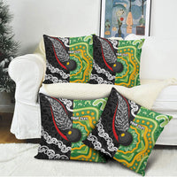 Personalised Aotearoa and Australia Lawn Bowls Pillow Cover Maori Fern and Aboriginal Pattern LT03 - Polynesian Pride