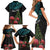 Personalized New Zealand Christmas Family Matching Short Sleeve Bodycon Dress and Hawaiian Shirt Maori Santa Pikorua and Pohutukawa Meri Kirihimete LT03 - Polynesian Pride