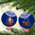 Personalized New Zealand Christmas Ceramic Ornament Maori Santa Pikorua and Pohutukawa Meri Kirihimete Blue LT03 Circle Blue - Polynesian Pride