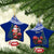 Personalized New Zealand Christmas Ceramic Ornament Maori Santa Pikorua and Pohutukawa Meri Kirihimete Blue LT03 Star Blue - Polynesian Pride