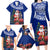 Personalized New Zealand Christmas Family Matching Long Sleeve Bodycon Dress and Hawaiian Shirt Maori Santa Pikorua and Pohutukawa Meri Kirihimete Blue LT03 - Polynesian Pride