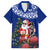 Personalized New Zealand Christmas Family Matching Long Sleeve Bodycon Dress and Hawaiian Shirt Maori Santa Pikorua and Pohutukawa Meri Kirihimete Blue LT03 Dad's Shirt - Short Sleeve Blue - Polynesian Pride