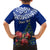 Personalized New Zealand Christmas Family Matching Puletasi Dress and Hawaiian Shirt Maori Santa Pikorua and Pohutukawa Meri Kirihimete Blue LT03 - Polynesian Pride