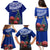 Personalized New Zealand Christmas Family Matching Puletasi Dress and Hawaiian Shirt Maori Santa Pikorua and Pohutukawa Meri Kirihimete Blue LT03 - Polynesian Pride