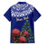 Personalized New Zealand Christmas Family Matching Puletasi Dress and Hawaiian Shirt Maori Santa Pikorua and Pohutukawa Meri Kirihimete Blue LT03 - Polynesian Pride