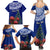 Personalized New Zealand Christmas Family Matching Summer Maxi Dress and Hawaiian Shirt Maori Santa Pikorua and Pohutukawa Meri Kirihimete Blue LT03 - Polynesian Pride