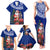 Personalized New Zealand Christmas Family Matching Tank Maxi Dress and Hawaiian Shirt Maori Santa Pikorua and Pohutukawa Meri Kirihimete Blue LT03 - Polynesian Pride