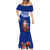 Personalized New Zealand Christmas Mermaid Dress Maori Santa Pikorua and Pohutukawa Meri Kirihimete Blue LT03 - Polynesian Pride