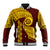 Tonga High School Baseball Jacket Traditional Ngatu and Polynesian Pattern LT03 Unisex Yellow - Polynesian Pride