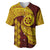 Tonga High School Baseball Jersey Traditional Ngatu and Polynesian Pattern LT03 Yellow - Polynesian Pride