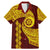 Tonga High School Family Matching Mermaid Dress and Hawaiian Shirt Traditional Ngatu and Polynesian Pattern LT03 Dad's Shirt - Short Sleeve Yellow - Polynesian Pride