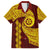 Tonga High School Family Matching Off Shoulder Short Dress and Hawaiian Shirt Traditional Ngatu and Polynesian Pattern LT03 Dad's Shirt - Short Sleeve Yellow - Polynesian Pride