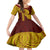 Tonga High School Family Matching Short Sleeve Bodycon Dress and Hawaiian Shirt Traditional Ngatu and Polynesian Pattern LT03 Daughter's Dress Yellow - Polynesian Pride