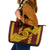 Tonga High School Leather Tote Bag Traditional Ngatu and Polynesian Pattern LT03 Yellow - Polynesian Pride