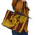 Tonga High School Leather Tote Bag Traditional Ngatu and Polynesian Pattern LT03 - Polynesian Pride