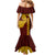 Tonga High School Mermaid Dress Traditional Ngatu and Polynesian Pattern LT03 - Polynesian Pride