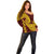 Tonga High School Off Shoulder Sweater Traditional Ngatu and Polynesian Pattern LT03 - Polynesian Pride