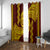 Tonga High School Window Curtain Traditional Ngatu and Polynesian Pattern LT03 With Grommets Yellow - Polynesian Pride