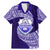 Tonga Tupou High School Family Matching Mermaid Dress and Hawaiian Shirt Traditional Ngatu and Polynesian Pattern LT03 Dad's Shirt - Short Sleeve Blue - Polynesian Pride