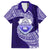 Tonga Tupou High School Family Matching Off Shoulder Maxi Dress and Hawaiian Shirt Traditional Ngatu and Polynesian Pattern LT03 Dad's Shirt - Short Sleeve Blue - Polynesian Pride