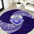 Tonga Tupou High School Round Carpet Traditional Ngatu and Polynesian Pattern LT03 Blue - Polynesian Pride