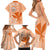 Kanaka Maoli Tropical Flowers with Kakau Tribal Family Matching Short Sleeve Bodycon Dress and Hawaiian Shirt Peach Fuzz Color LT03 - Polynesian Pride