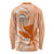 Kanaka Maoli Tropical Flowers with Kakau Tribal Long Sleeve Shirt Peach Fuzz Color LT03 - Polynesian Pride