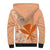 Kanaka Maoli Tropical Flowers with Kakau Tribal Sherpa Hoodie Peach Fuzz Color LT03 - Polynesian Pride