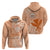 Kanaka Maoli Tropical Flowers with Kakau Tribal Zip Hoodie Peach Fuzz Color LT03 - Polynesian Pride