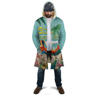 Aloha Hawaii It's 5 o'clock Somewhere Cloak Chill Parrot on Beach with Tropical Plants LT03 - Polynesian Pride