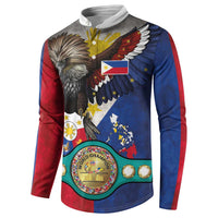 Custom Philippines World Champion Boxing Button Sweatshirt Eagle-Grunge Design LT03 - Polynesian Pride