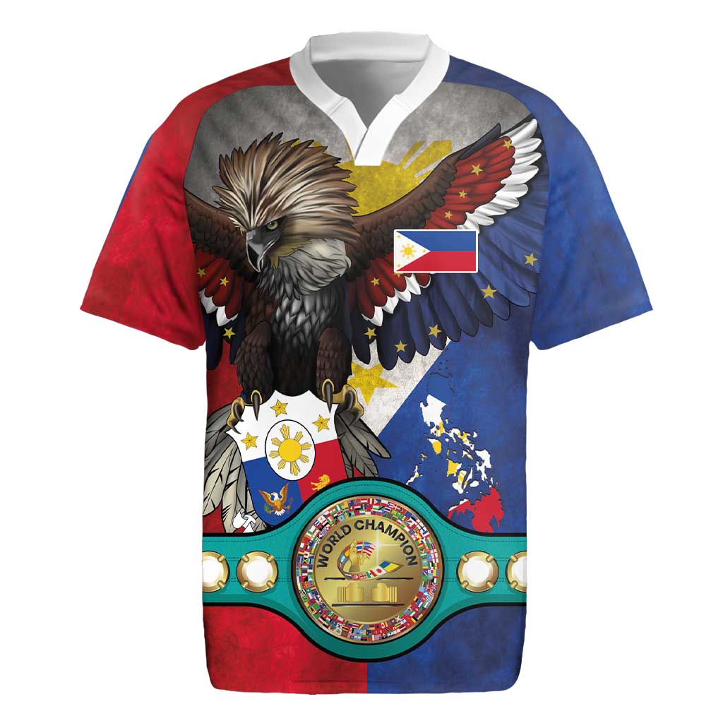 Custom Philippines World Champion Boxing Rugby Jersey Eagle-Grunge Design LT03 Multicolor - Polynesian Pride
