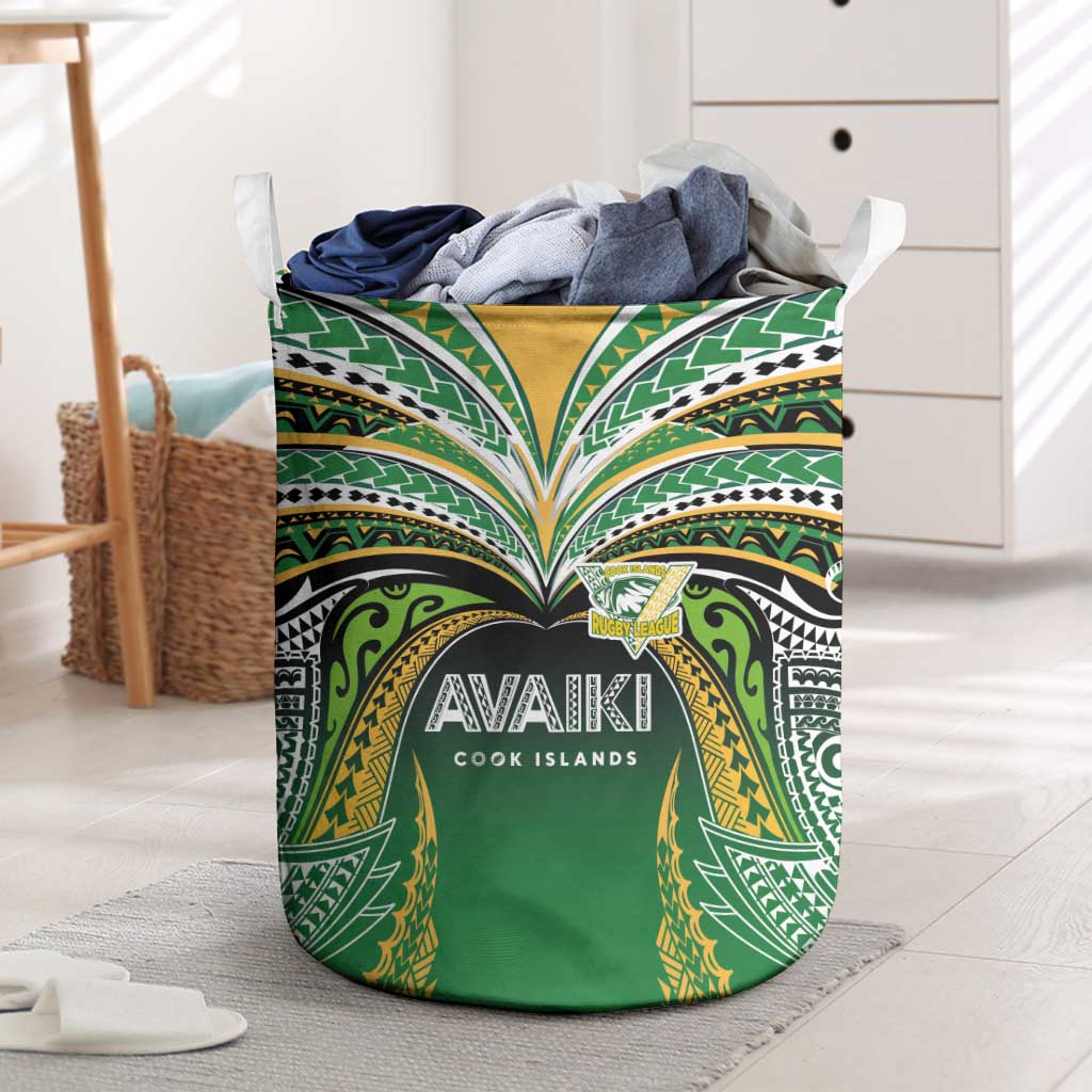 Cook Islands Rugby League Laundry Basket Avaiki Tatau Tribal Motifs Black Color LT03 Black - Polynesian Pride