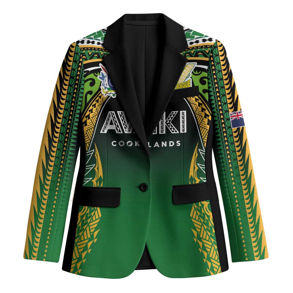 Custom Cook Islands Rugby League Blazer Avaiki Tatau Tribal Motifs Black Color LT03 Unisex Black - Polynesian Pride