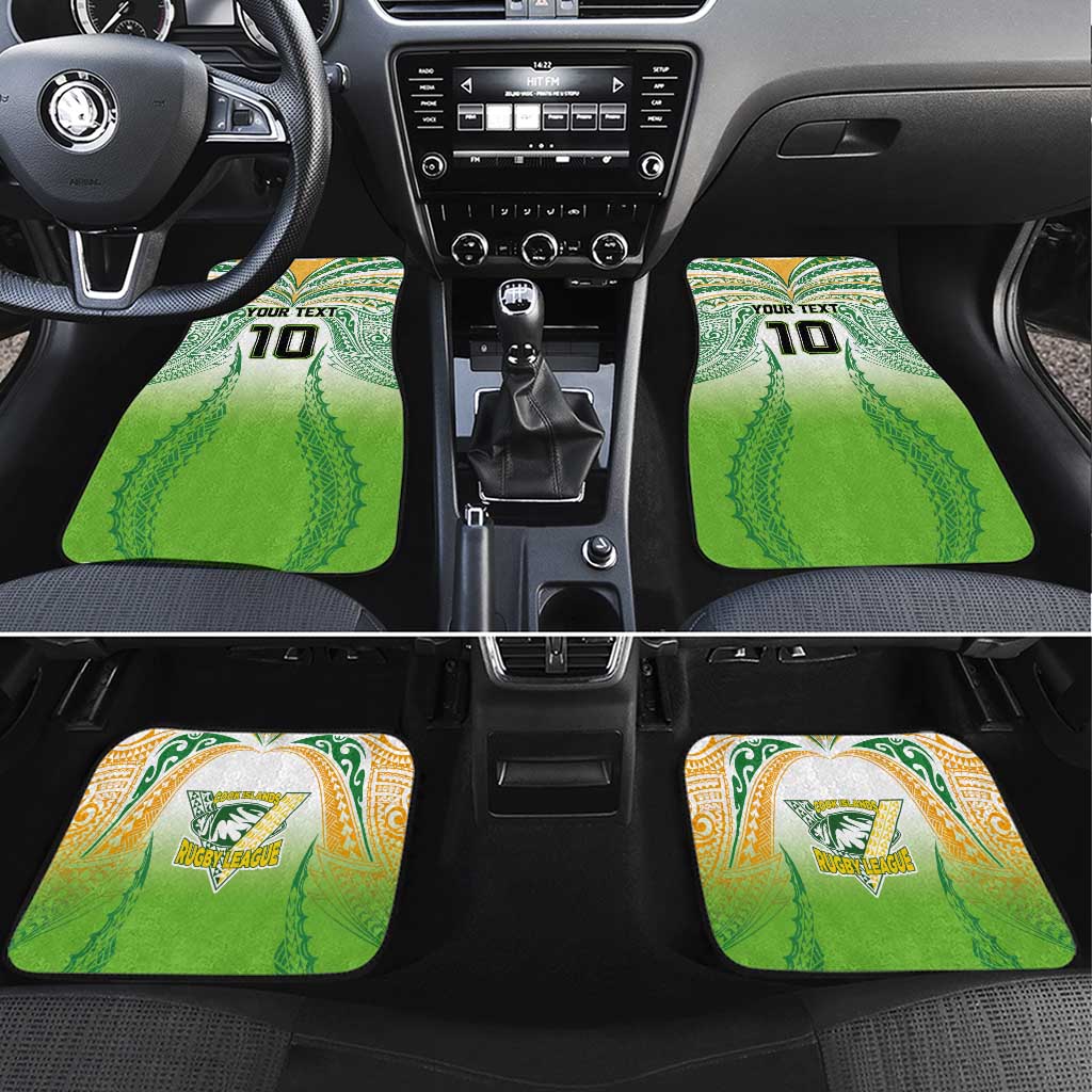 Custom Cook Islands Rugby League Car Mats Avaiki Tatau Tribal Motifs White Color LT03 Set 4pcs White - Polynesian Pride