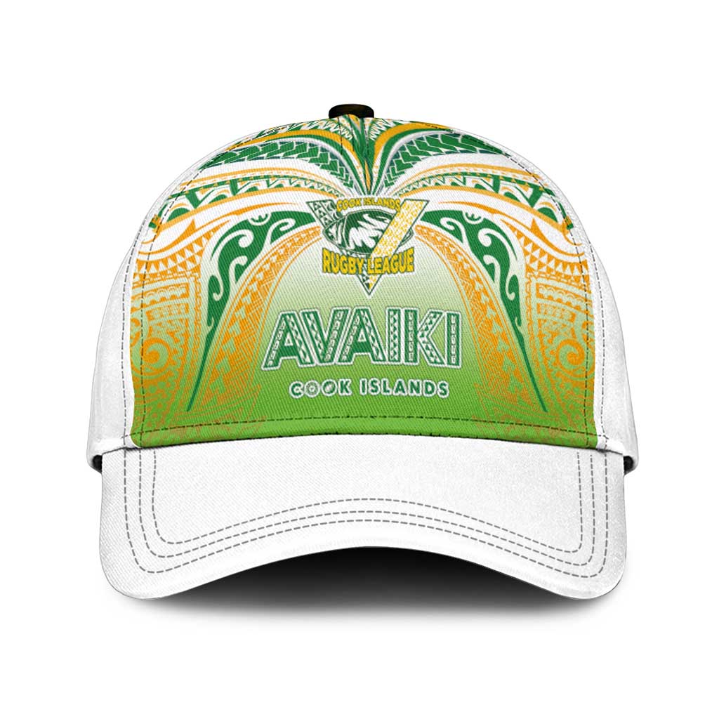 Cook Islands Rugby League Classic Cap Avaiki Tatau Tribal Motifs White Color LT03 Universal Fit White - Polynesian Pride