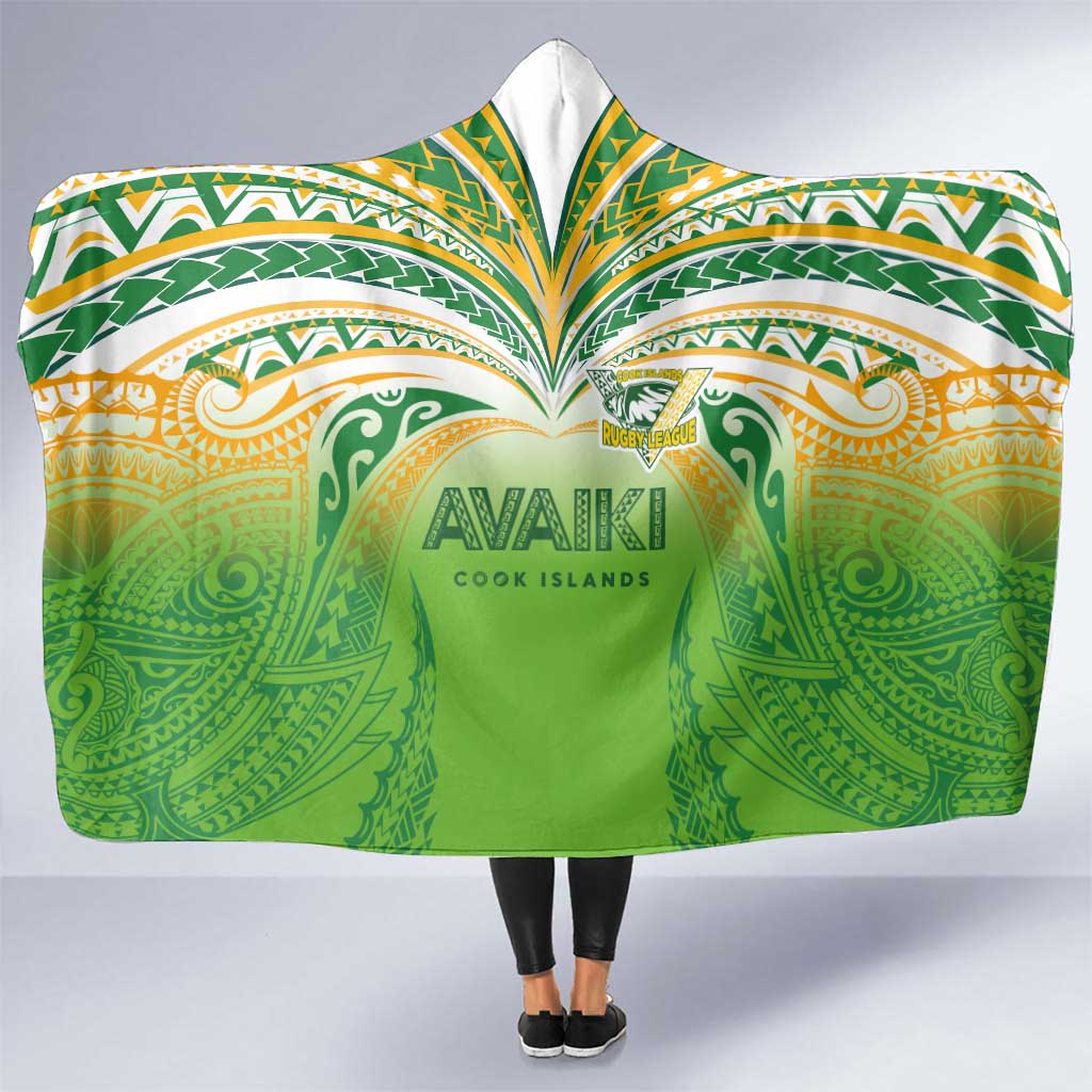 Cook Islands Rugby League Hooded Blanket Avaiki Tatau Tribal Motifs White Color LT03 One Size White - Polynesian Pride