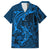 Polynesian Dolphin Valentine Day Family Matching Long Sleeve Bodycon Dress and Hawaiian Shirt Hibiscus and Tribal Tattoo Blue Style LT03 Dad's Shirt - Short Sleeve Blue - Polynesian Pride