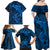 Polynesian Dolphin Valentine Day Family Matching Off Shoulder Maxi Dress and Hawaiian Shirt Hibiscus and Tribal Tattoo Blue Style LT03 - Polynesian Pride