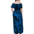 Polynesian Dolphin Valentine Day Family Matching Off Shoulder Maxi Dress and Hawaiian Shirt Hibiscus and Tribal Tattoo Blue Style LT03 - Polynesian Pride