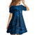 Polynesian Dolphin Valentine Day Family Matching Off Shoulder Short Dress and Hawaiian Shirt Hibiscus and Tribal Tattoo Blue Style LT03 - Polynesian Pride