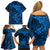 Polynesian Dolphin Valentine Day Family Matching Off Shoulder Short Dress and Hawaiian Shirt Hibiscus and Tribal Tattoo Blue Style LT03 - Polynesian Pride