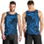 Polynesian Dolphin Valentine Day Men Tank Top Hibiscus and Tribal Tattoo Blue Style LT03 - Polynesian Pride