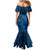 Polynesian Dolphin Valentine Day Mermaid Dress Hibiscus and Tribal Tattoo Blue Style LT03 - Polynesian Pride