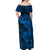 Polynesian Dolphin Valentine Day Off Shoulder Maxi Dress Hibiscus and Tribal Tattoo Blue Style LT03 - Polynesian Pride